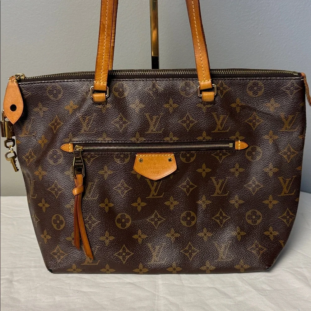 Louis Vuitton Monogram Iena MM Tote Bag Zip Top Shoulder Bag 2016